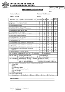 Printable Teacher Evaluation Forms Free Templatelab Evaluationform Net