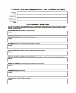 FREE 7 Executive Performance Appraisal Forms In PDF MS Word