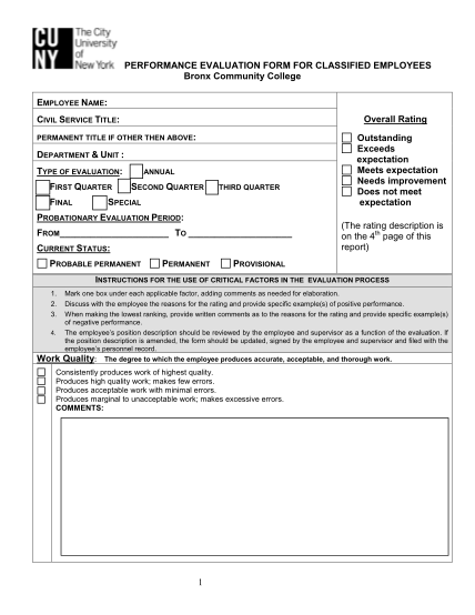 127 Performance Evaluation Form Page 2 Free To Edit Download Print 