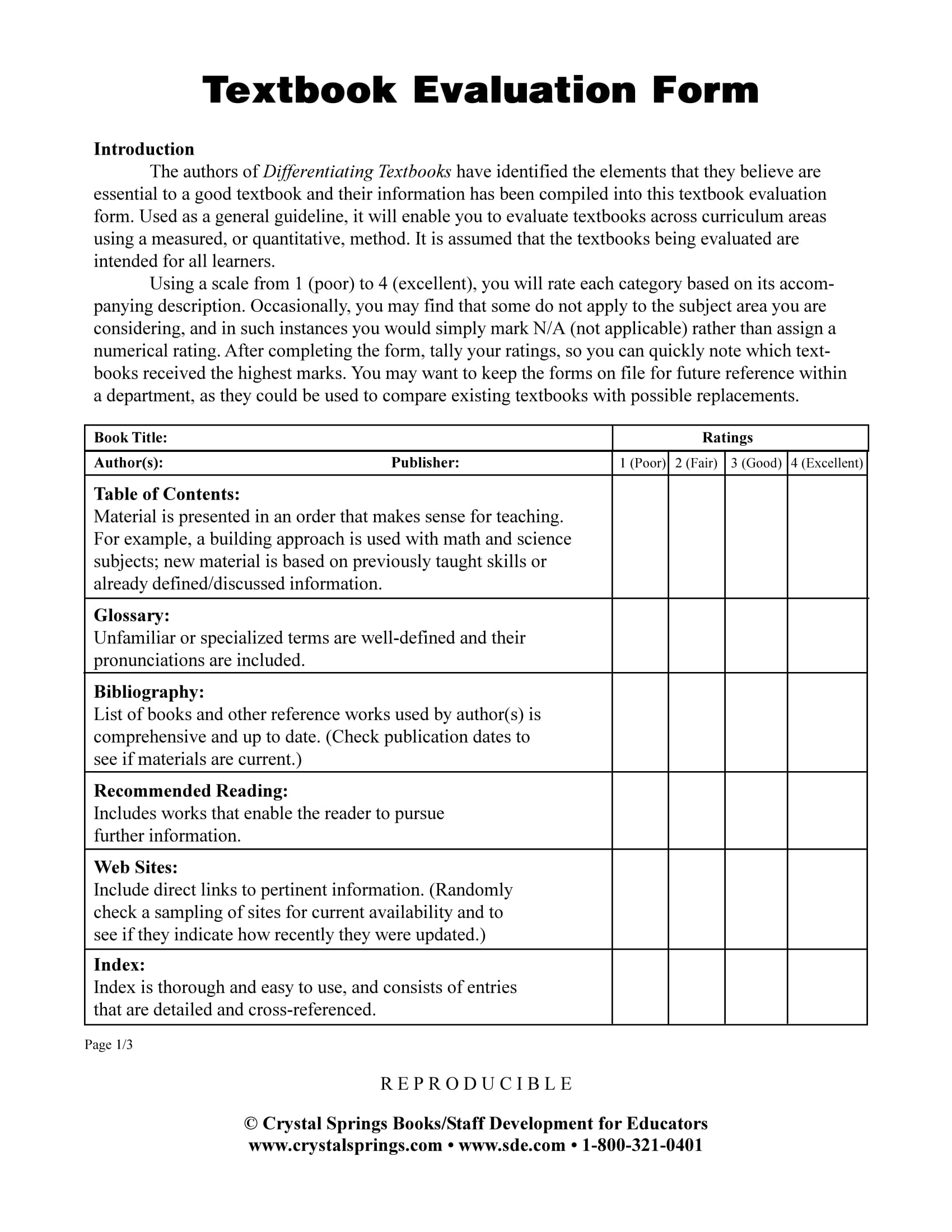 14 Book Evaluation Forms Free PDF Format Download