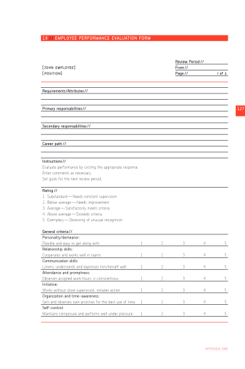20 Employee Performance Evaluation Form Doc Free To Edit Download