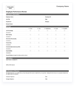 30 60 90 Day Employee Review Template - EvaluationForm.net