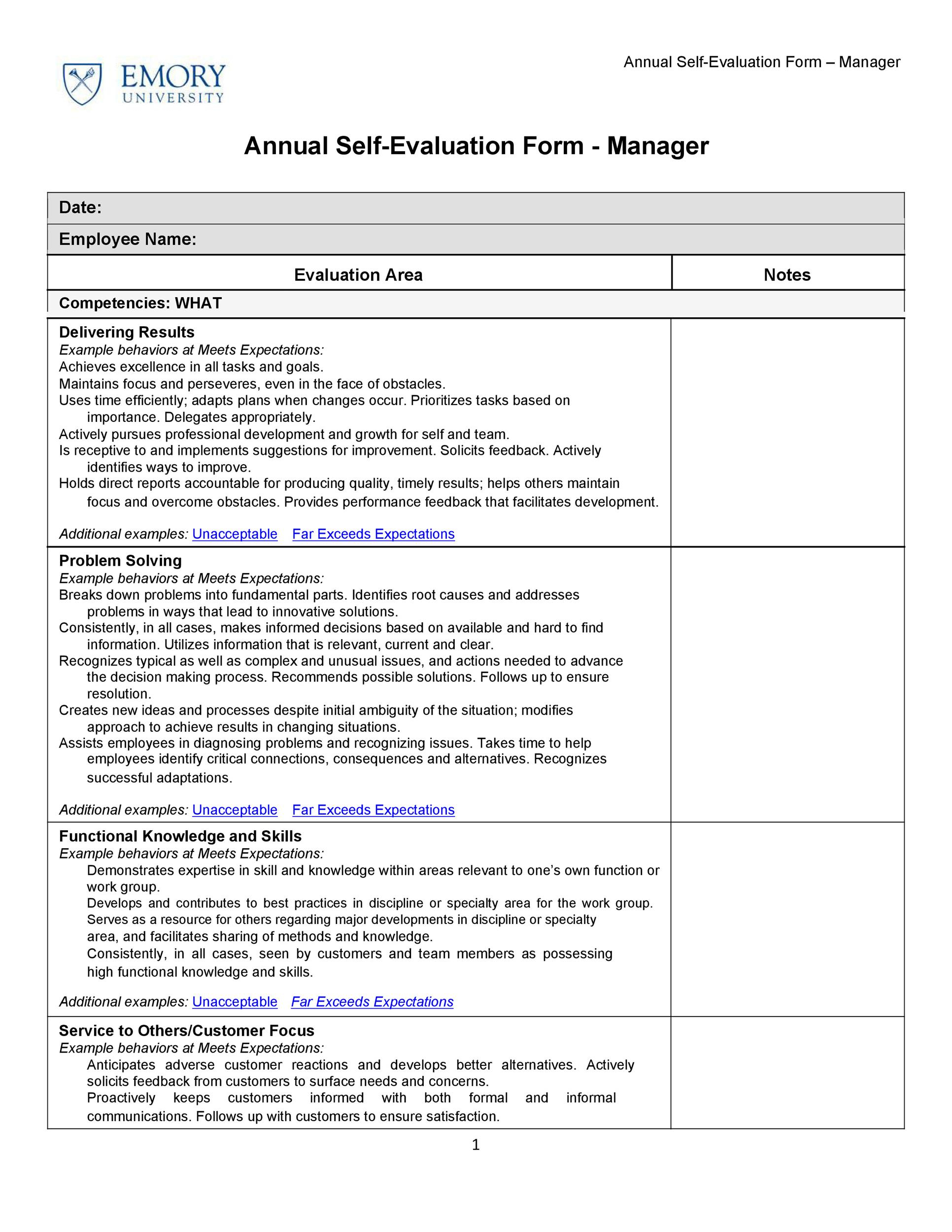 50 Self Evaluation Examples Forms Questions Template Lab