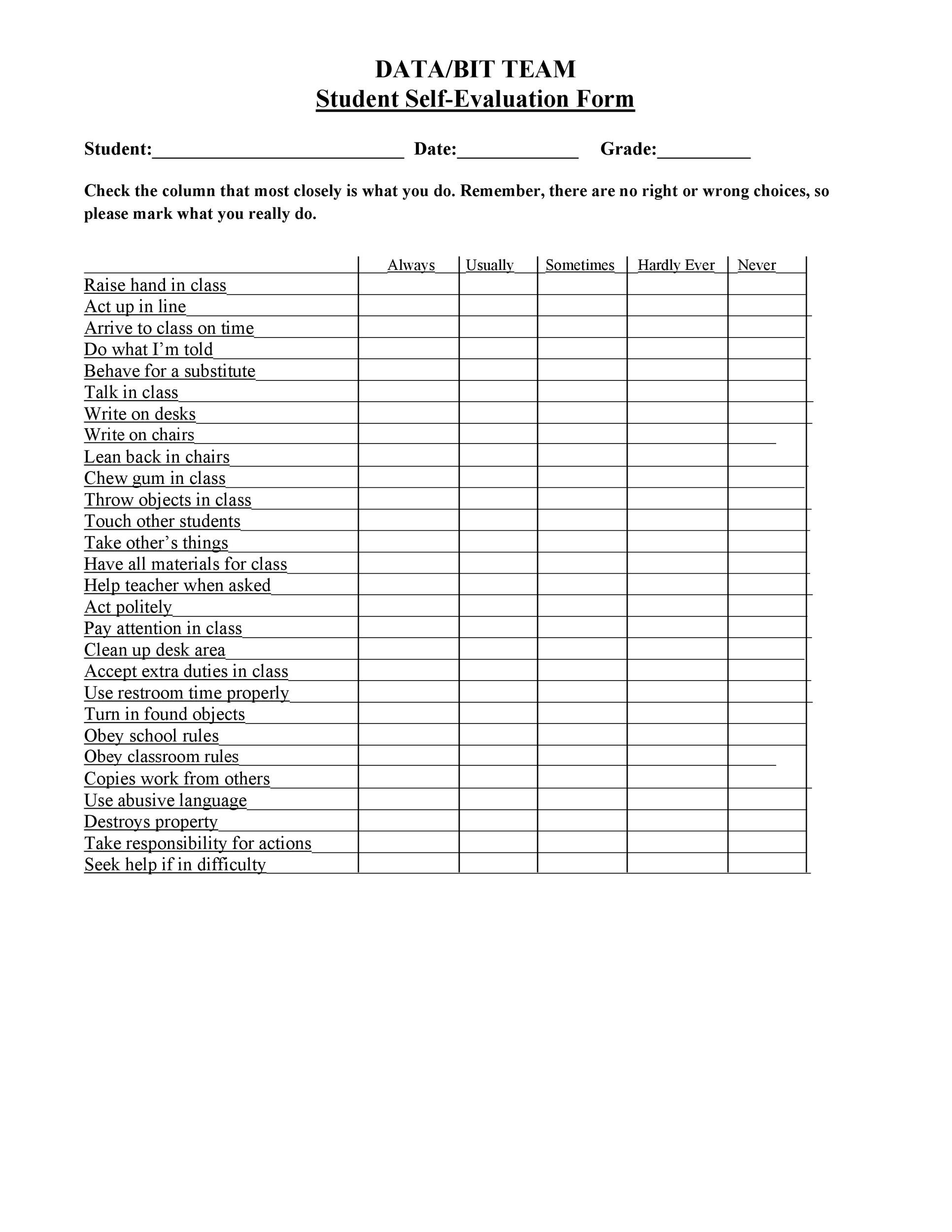 50 Self Evaluation Examples Forms Questions TemplateLab