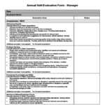 Annual Self Evaluation Form Free Download