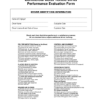 Commercial Motor Vehicle Driver Performance Evaluation Form Free Download