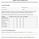 Course Evaluation Form Template Inspirational 5 Sample Course