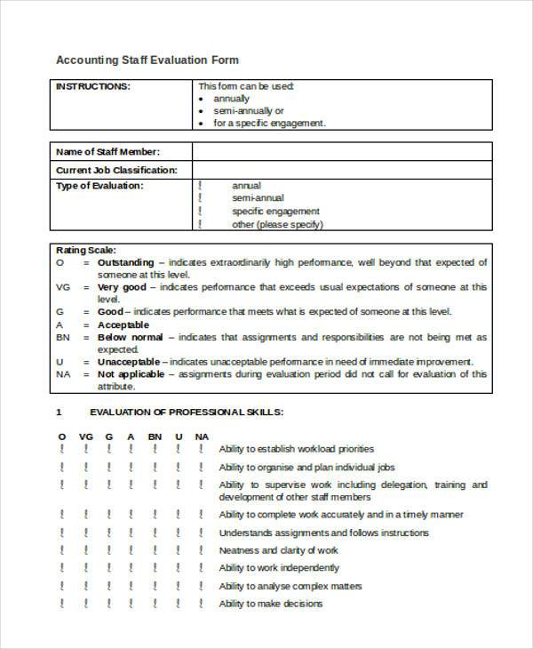 Cpa Firm Employee Evaluation Forms Employee Evaluation Form