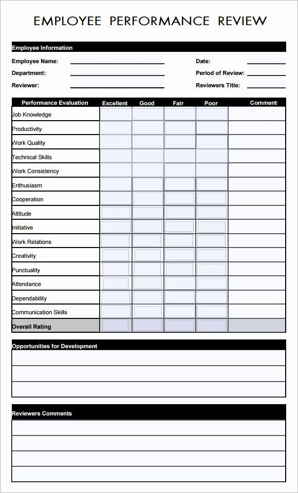 Employee Evaluation Form Template Word Best Of Employee Evaluation Form 