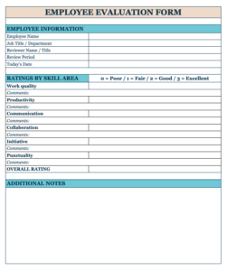 Spa Employee Evaluation Form - EvaluationForm.net