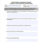 Employee Self Evaluation Form Samples Evaluation Form Employee