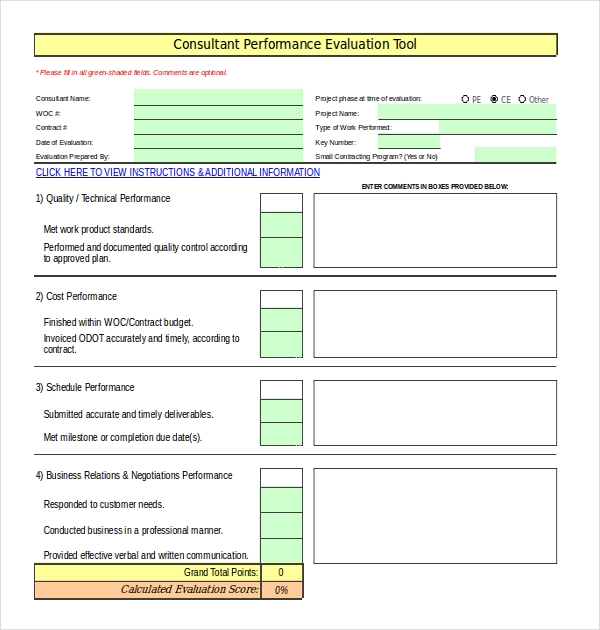 FREE 12 Sample Performance Evaluation Forms In PDF Word Excel