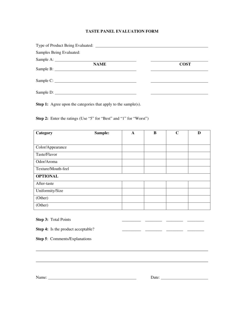 FREE 13 Food Evaluation Forms In PDF MS Word