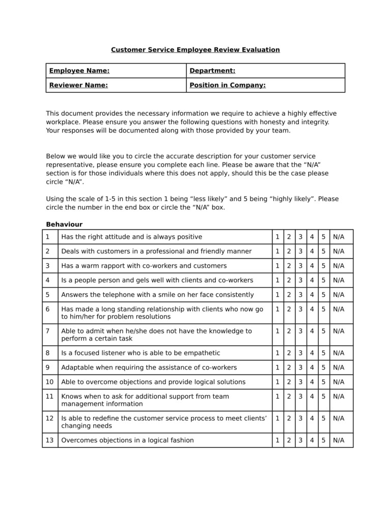 customer-service-employee-evaluation-form-evaluationform