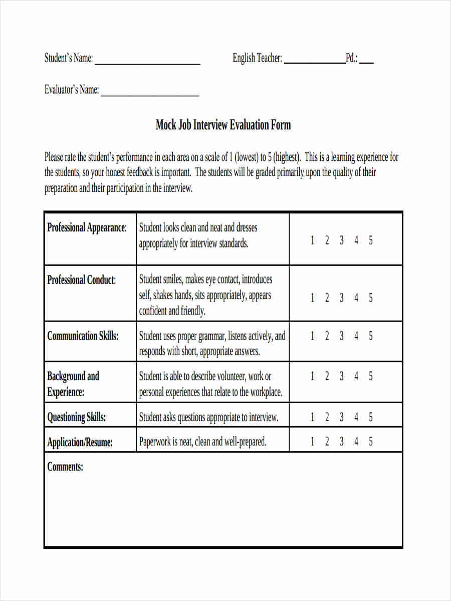 FREE 17 Interview Feedback Forms In PDF