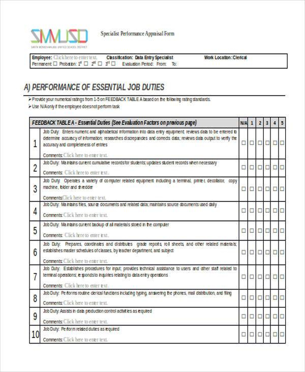 FREE 23 Sample Appraisal Forms In MS Word