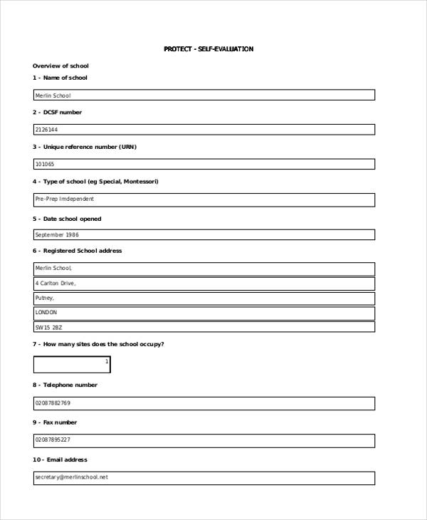 FREE 23 Self Evaluation Form Samples In PDF MS Word Excel
