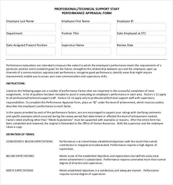 FREE 41 Sample Employee Evaluation Forms In PDF