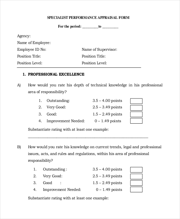 FREE 7 Personal Appraisal Form Samples In PDF MS Word