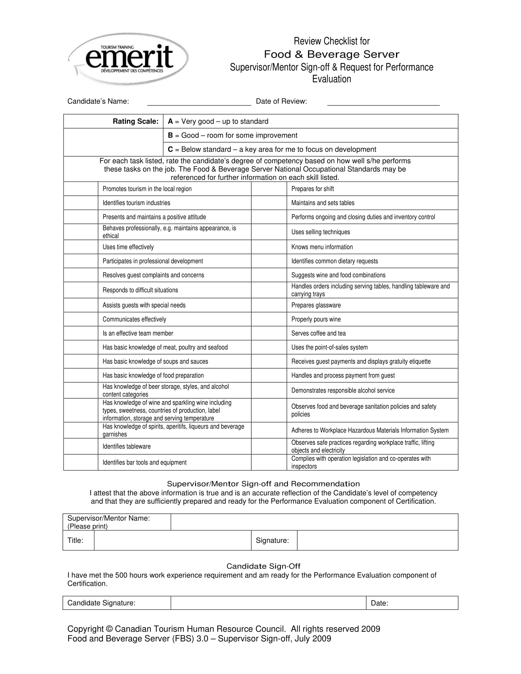 FREE 7 Restaurant Employee Evaluation Forms In PDF MS Word