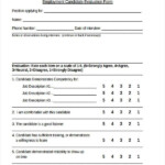 FREE 8 Sample Candidate Evaluation Forms In PDF MS Word
