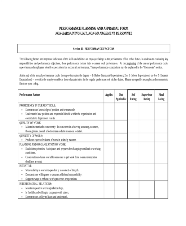 FREE 9 Sample Annual Appraisal Forms In PDF MS Word