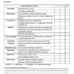 General Performance Evaluation Form Employee Evaluation Form