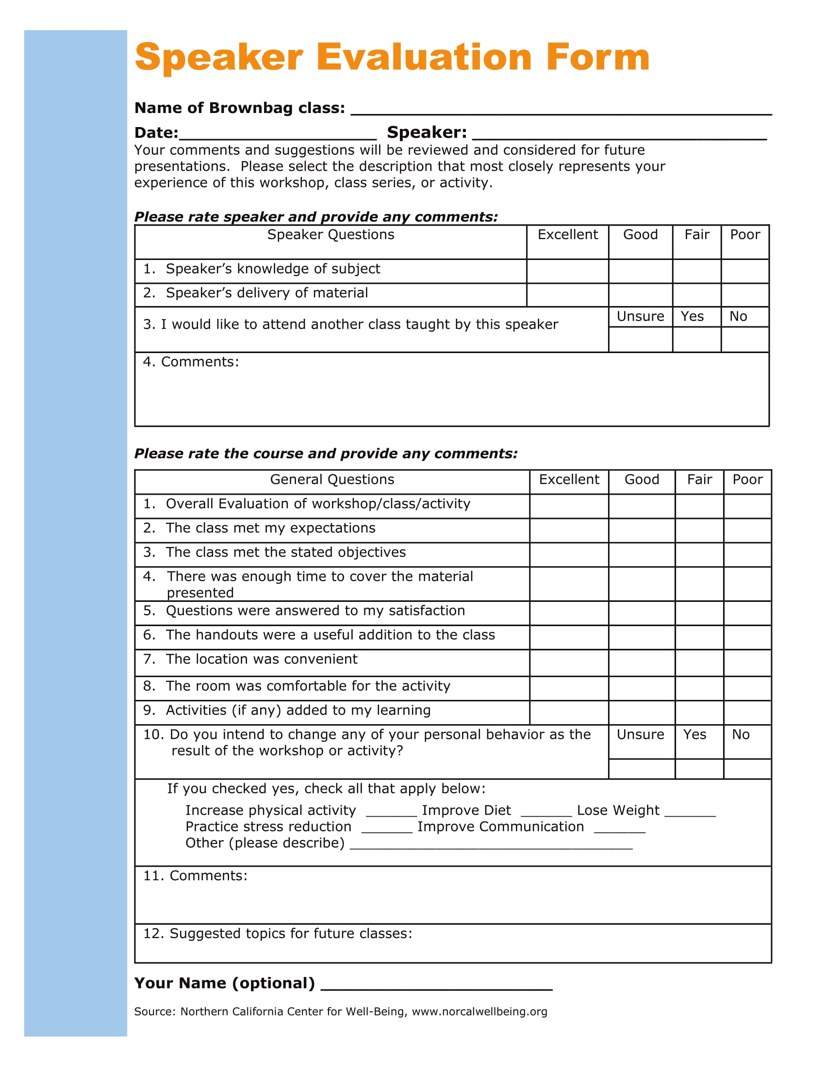 Guest Speaker Evaluation Form FORM UDLVIRTUAL EDU PE