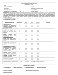 Employee Work Performance Evaluation Form - EvaluationForm.net