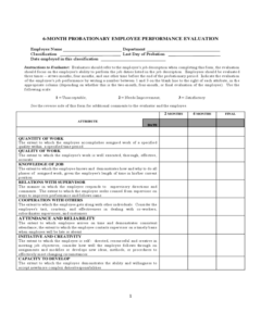 Probationary Employee Performance Evaluation Form - EvaluationForm.net