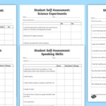 Student Self Assessment Sheets Teaching Resources