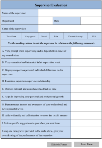 Supervisor Self Evaluation Form - EvaluationForm.net