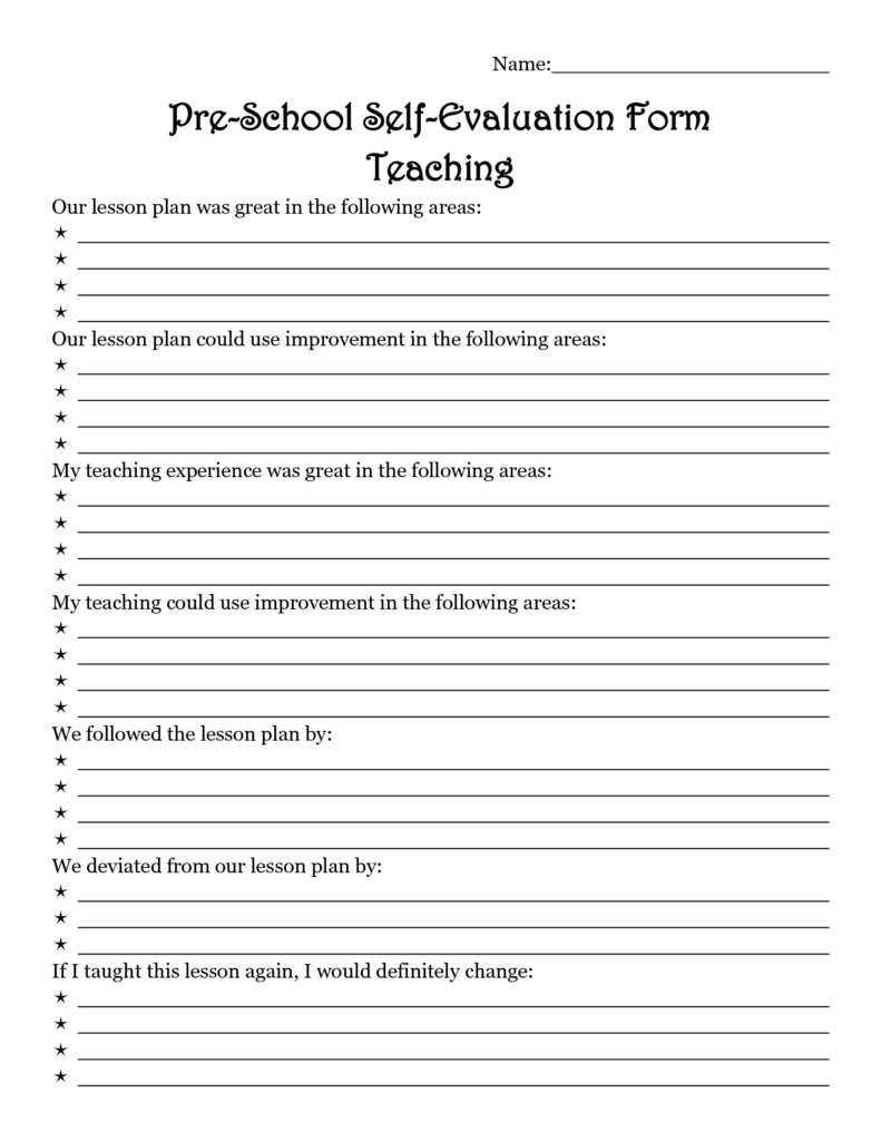 early-childhood-teacher-self-evaluation-form-evaluationform