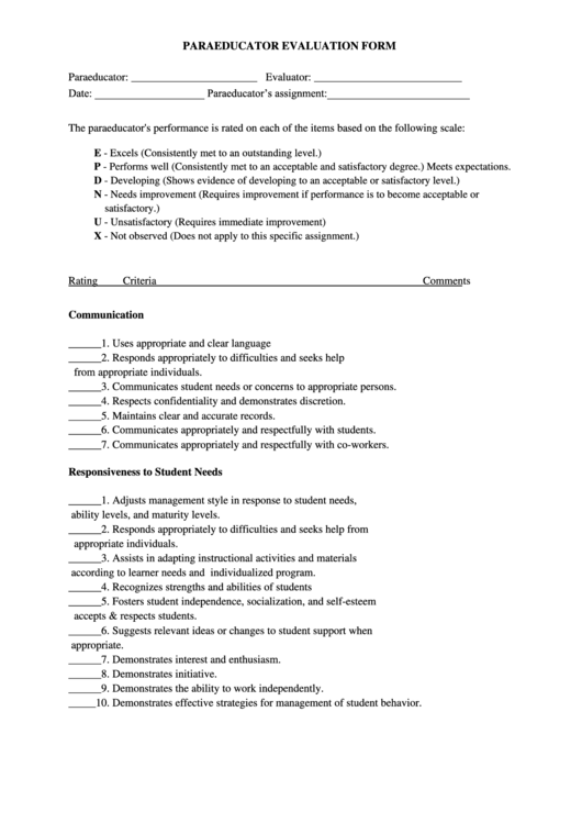 Top 7 Coaching Evaluation Form Templates Free To Download In PDF Format